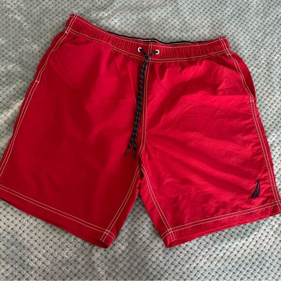 Nautica Men's Bold Red Swim Shorts - Picture 4 of 6